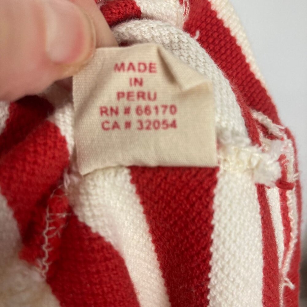 O By Organic Anthropologie Dress Small Red White Striped Peruvian Cotton Preppy - Picture 7 of 10